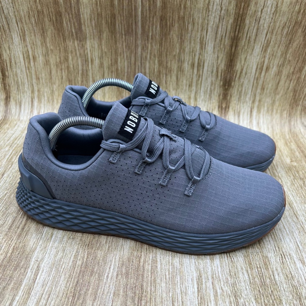 NOBULL Ripstop Runner Men's Size 9.5 Grey Gum Training Shoes Sneakers VA1190